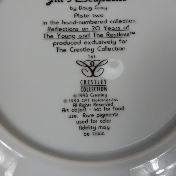 PLATE YOUNG AND THE RESTLESS DECOR HOME VINTAGE - Picture 4 of 14